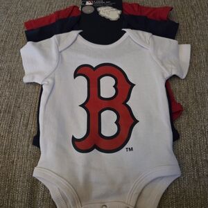 Boston Red Sox White and Red Kids Bodysuits